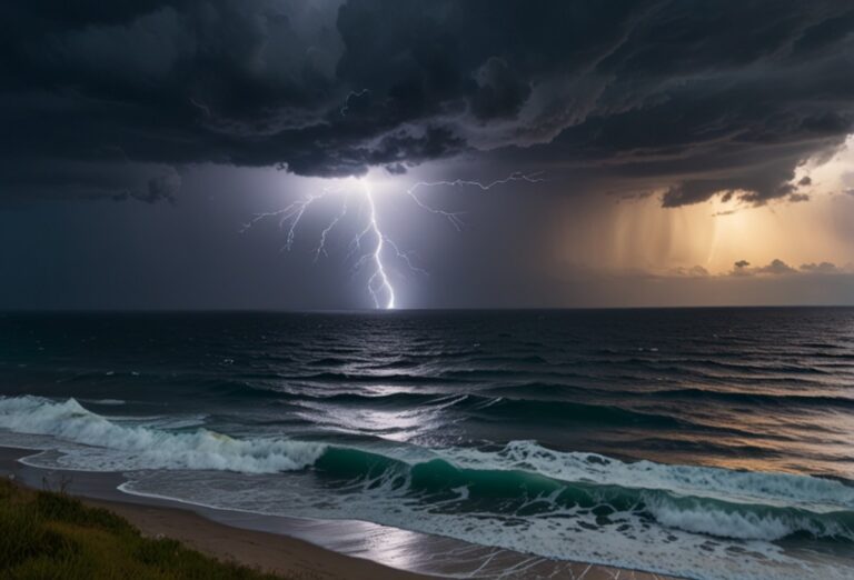 default a bolt of lightning striking the ocean 0