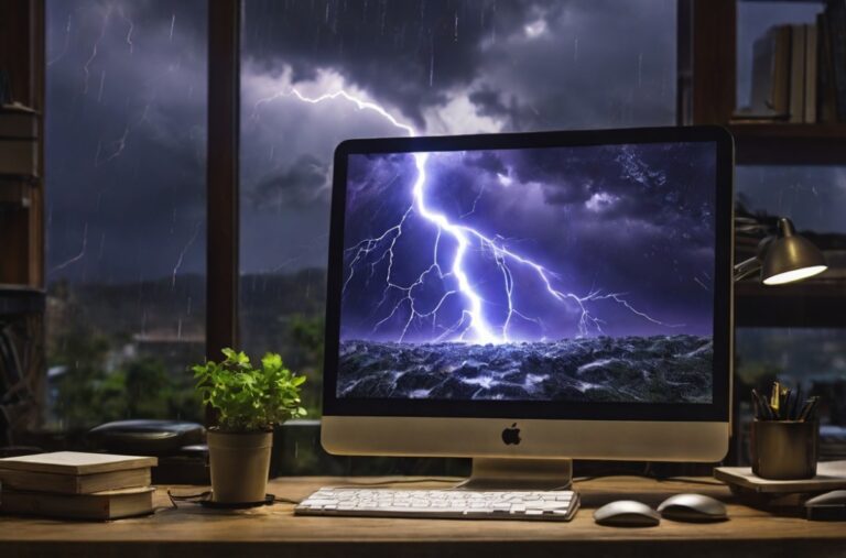 default lightning striking a desktop computer 0