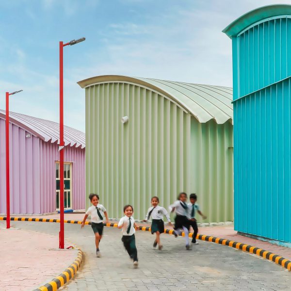 shreesh design studio colourful preschool india morbi gujarat hero dezeen 2364 col 0