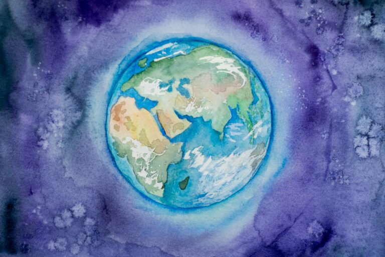 watercolor painting earth