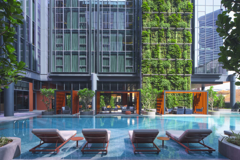 view of swimming pool outdoors at Pullman Singapore Hill Street Swimming which opened in October 2023 source accor hotels