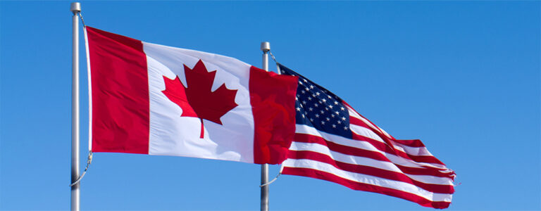 Canada US Flags