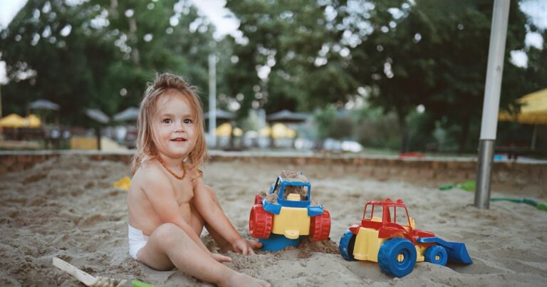 happy little girl enjoying