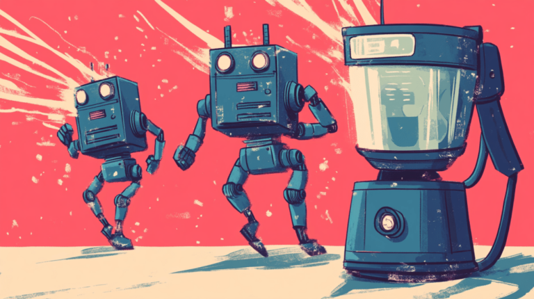 crimedy7 illustration of robots being blended in a blender afe09498 77c4 40d2 b745 774c7ec0bf36