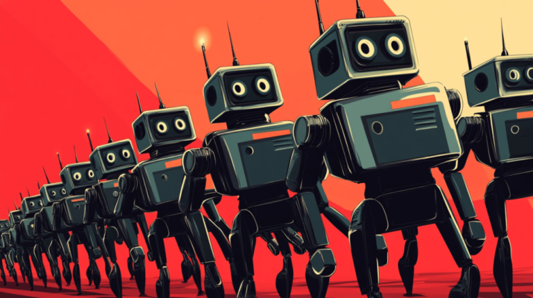 nuneybits Vector art of robots marching 00693038 8f47 42c7 8eb0 669ae4020043.webp