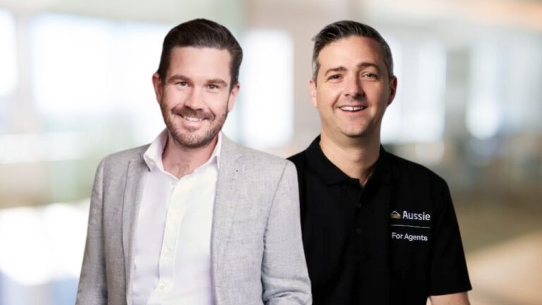 Co Founder of Lendi Group Sebastian Watkins and General Manager of Agent Services Rhett Dallwitz. Photo Supplied